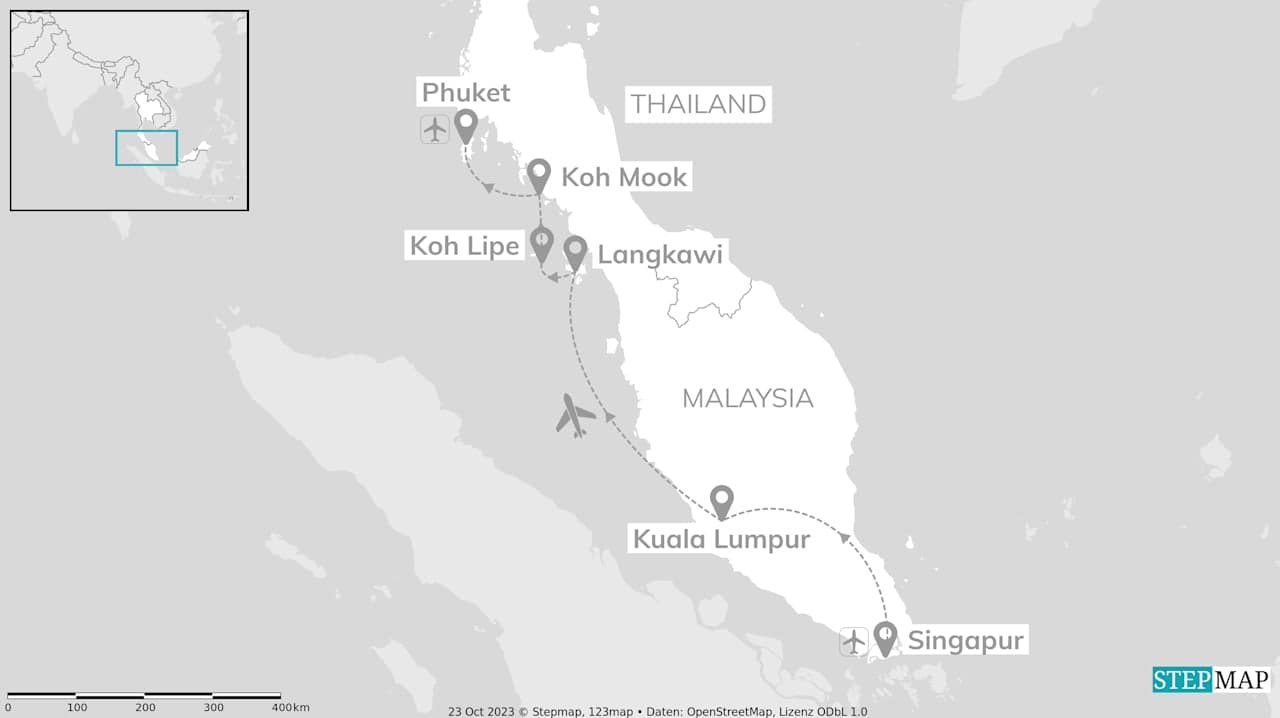 Malaysia, Thailand & Singapur: Inselhopping zum City Stay