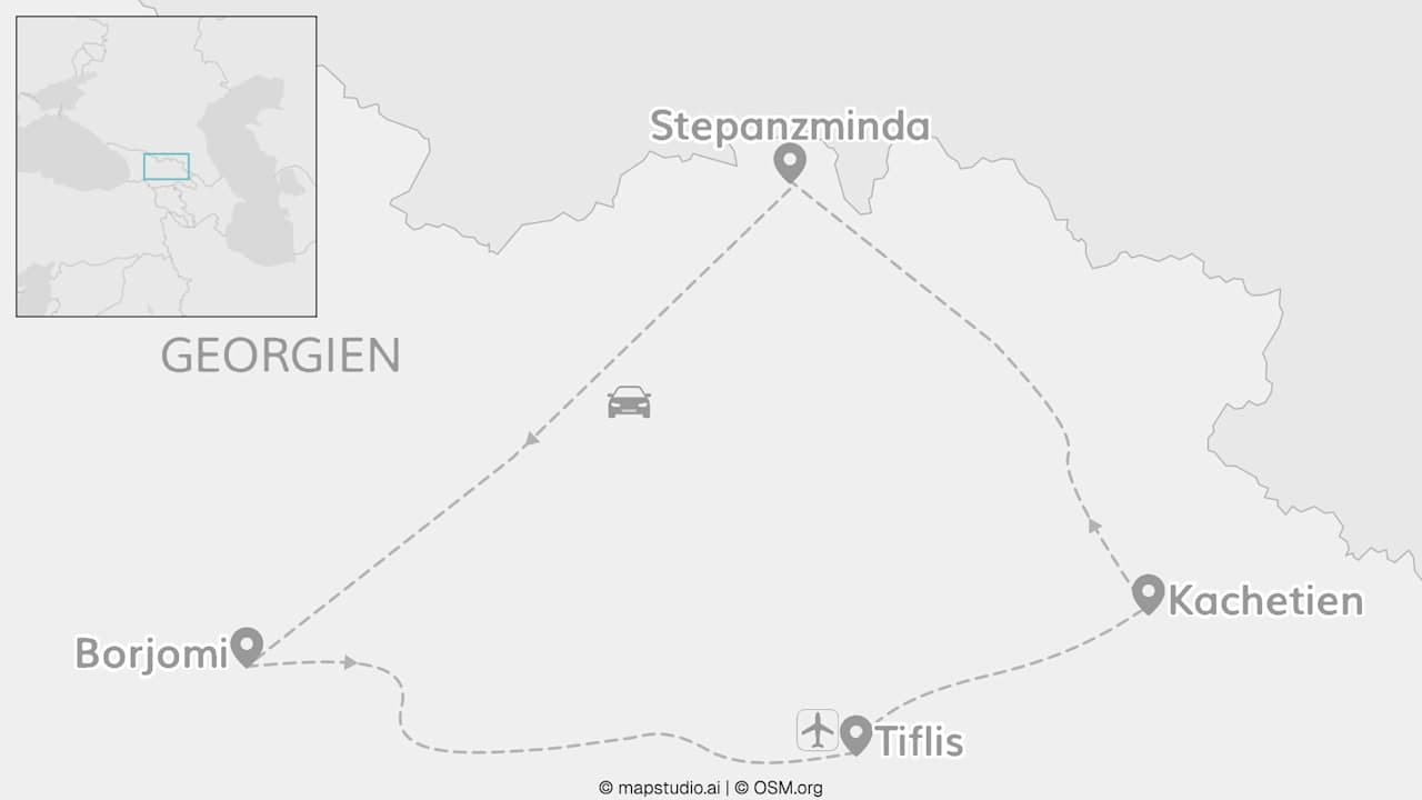 Explore Georgien: Roadtrip zu Weinbergen & dem Kaukasus