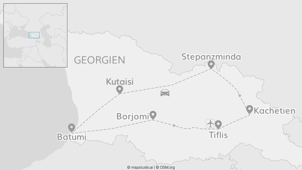 Explore Georgien: Roadtrip zu Weinbergen & dem Kaukasus