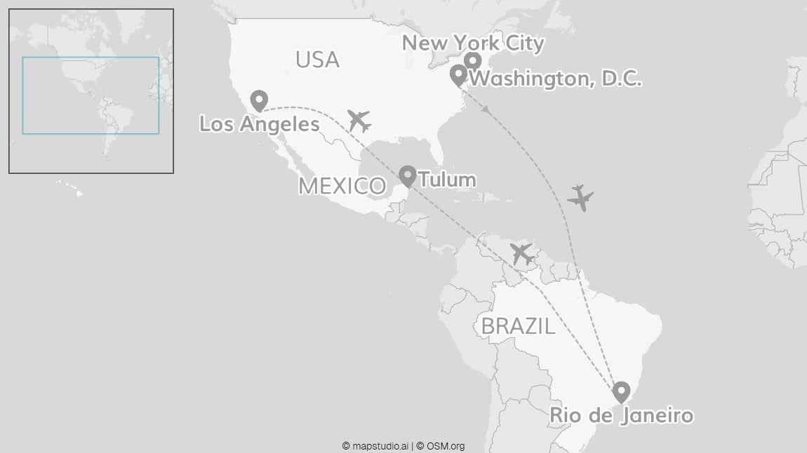 All around America: USA, Mexico and sunny Brazil!