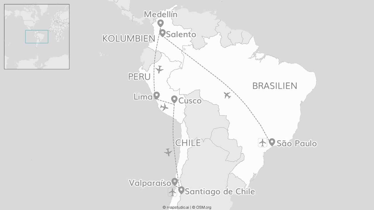 4 Länder Lateinamerika: Von Brasilien bis Chile