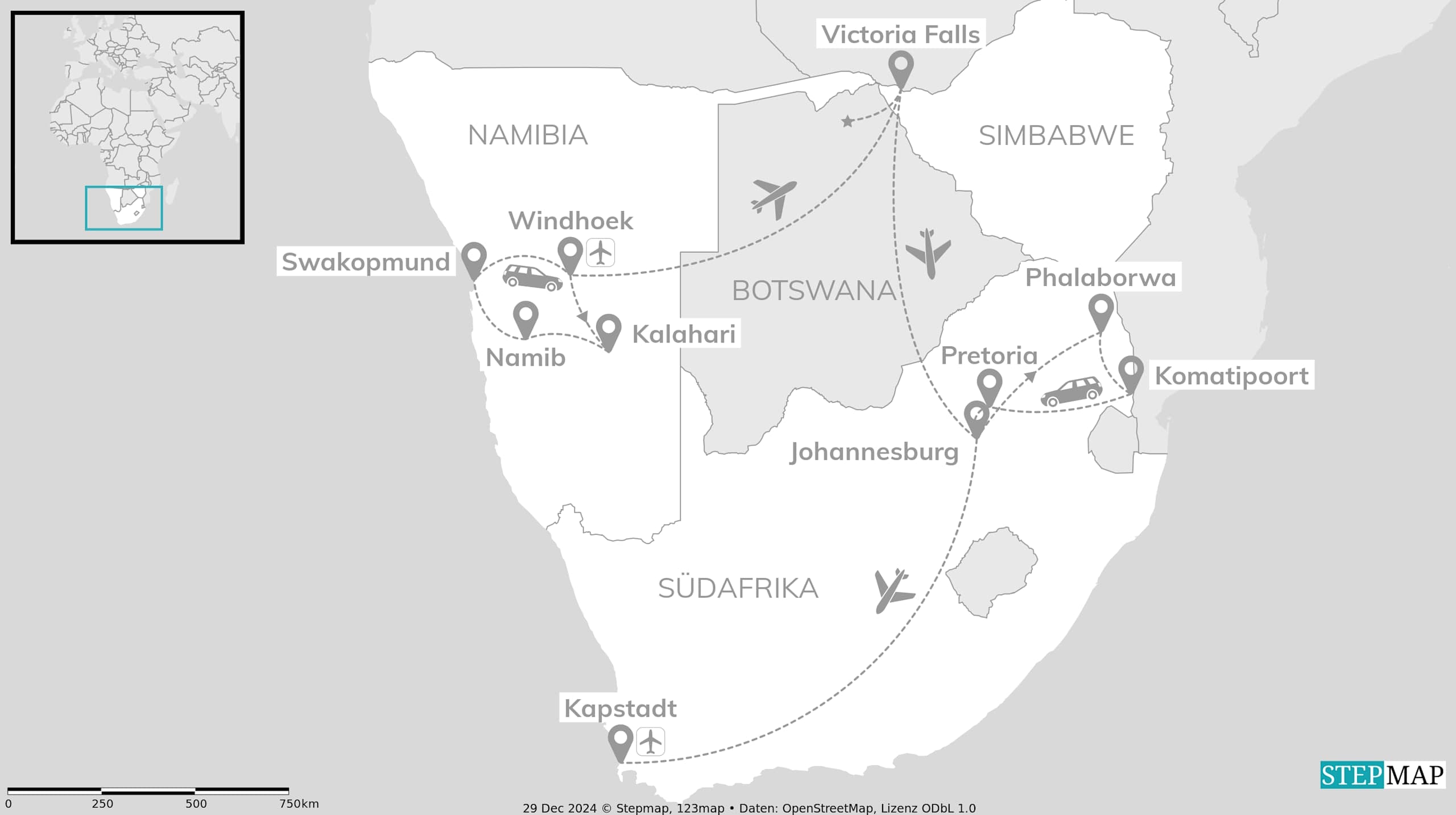 Afrika Roadtrip: Namibia trifft Simbabwe & Südafrika