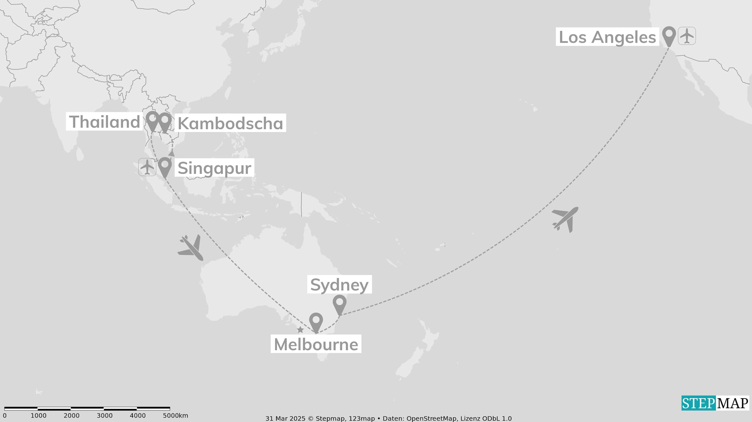 Around the World: Fünf Länder & drei Kontinente