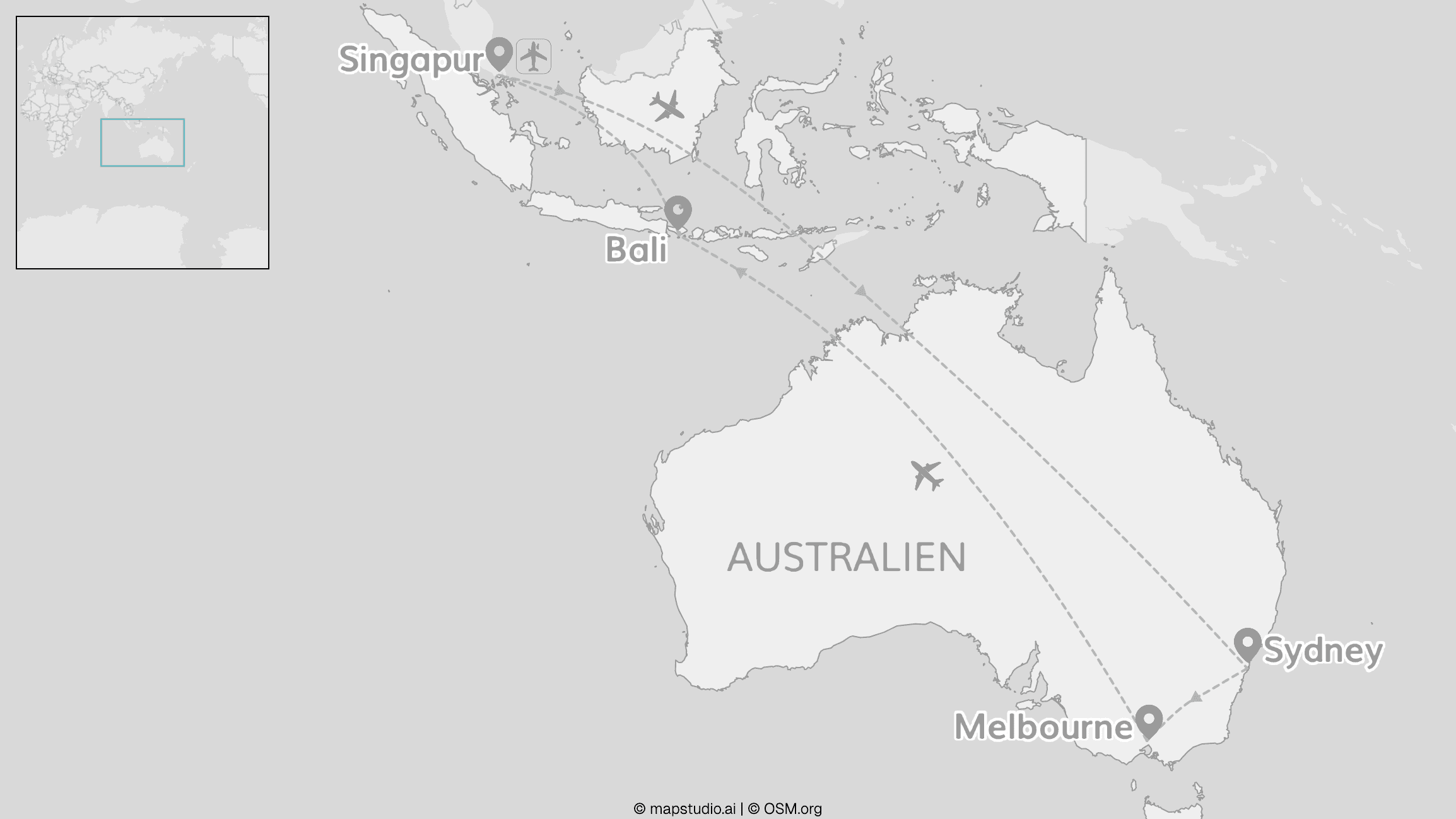 Asien meets Australien: Meet me in Singapur, Sydney & Bali